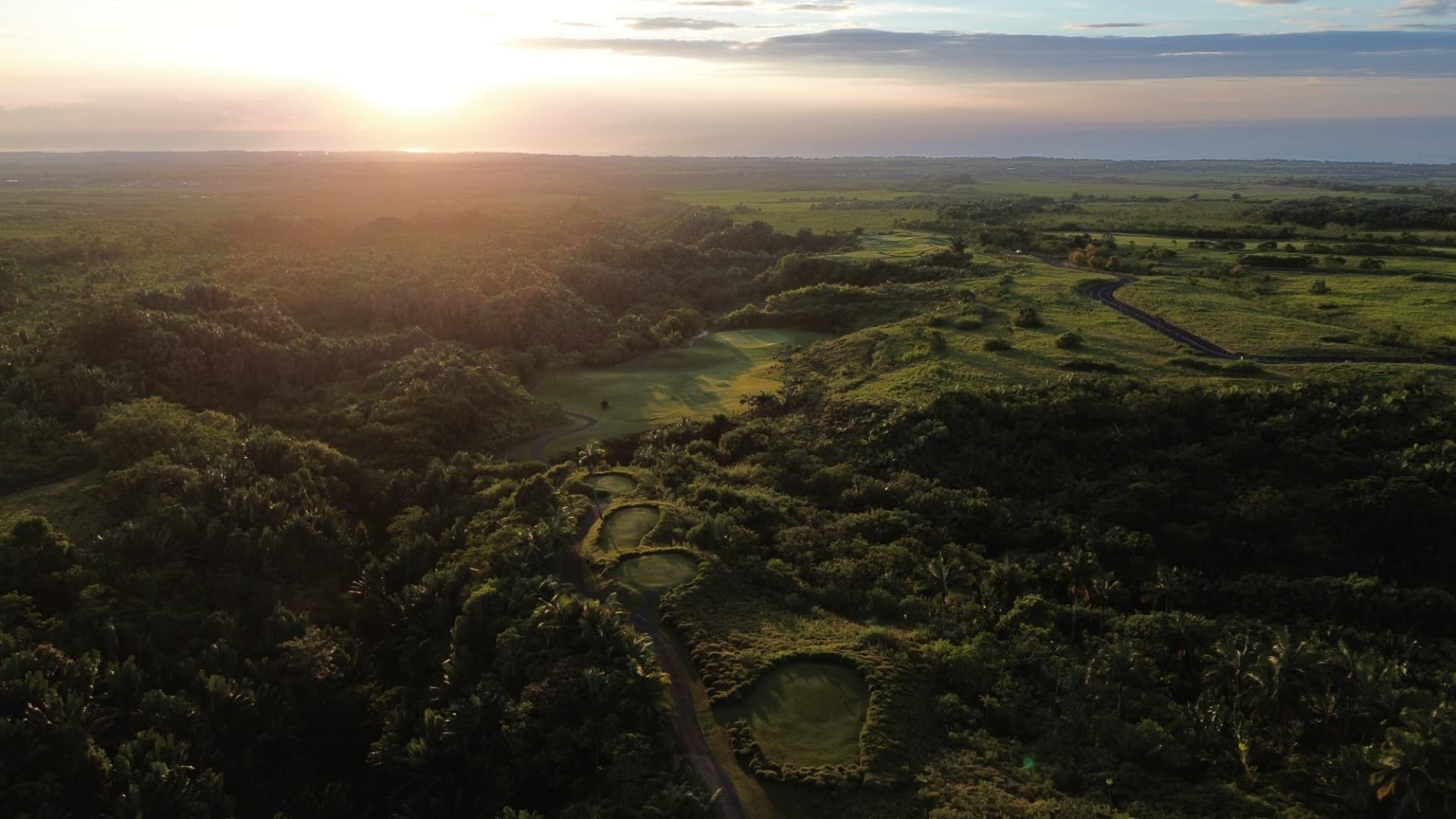 Aerial view over the Avalon Golf Estate course