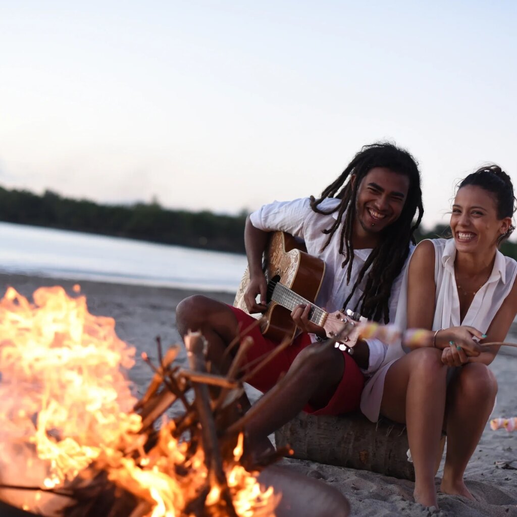 Evening on the beach in Mauritius